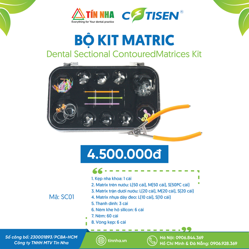 Bộ Kit Matric (Dental Sectional Contoured Matrices kit)