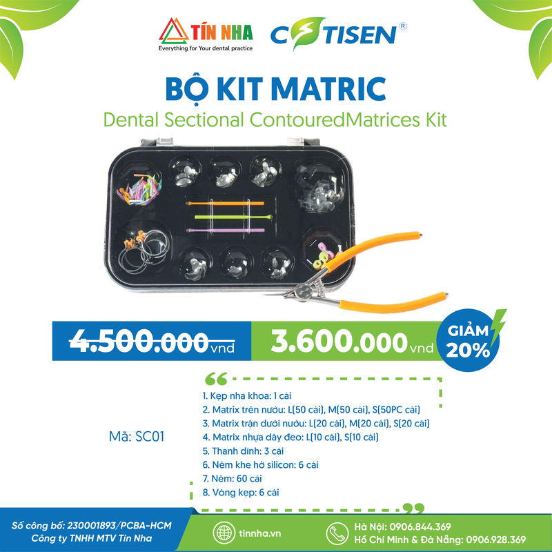 Bộ Kit Matric (Dental Sectional Contoured Matrices kit)