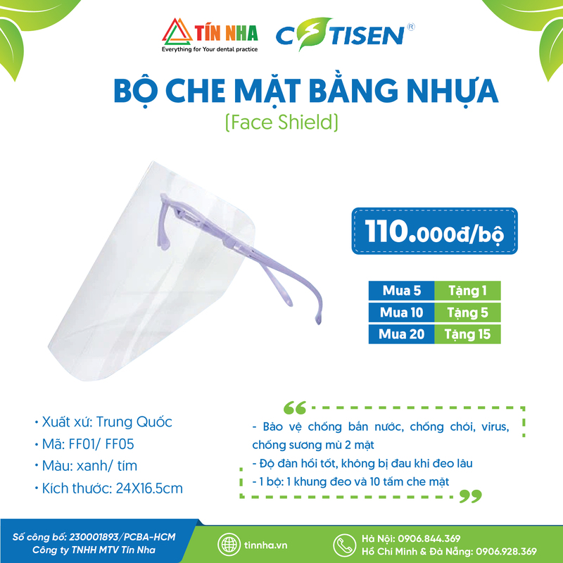 Bộ Che Mặt Bằng Nhựa