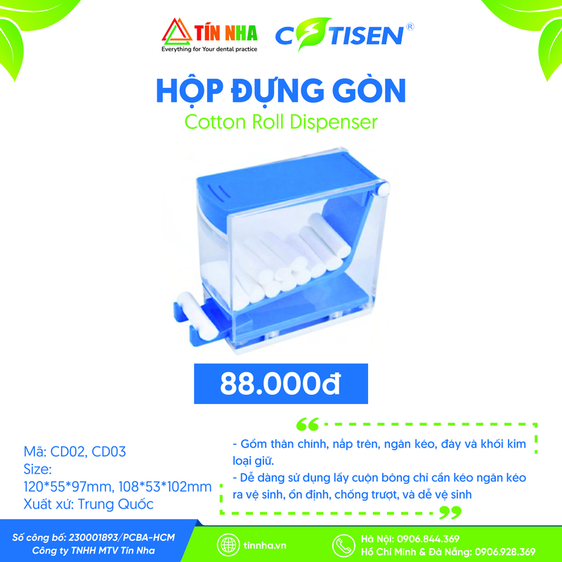 Hộp Đựng Gòn (Cotton Roll Dispenser)