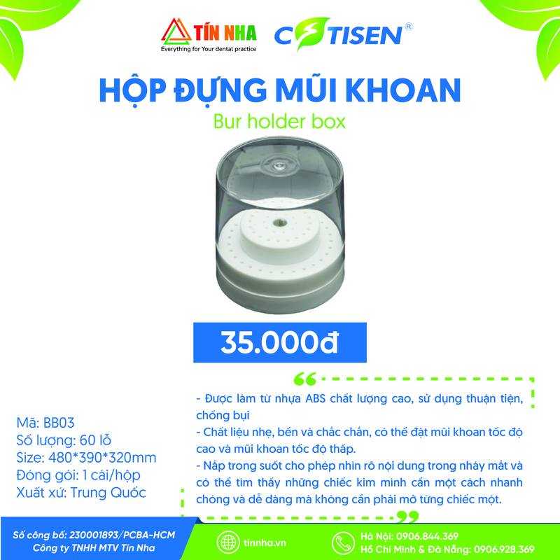 Hộp Đựng Mũi Khoan (Bur Holder Box)