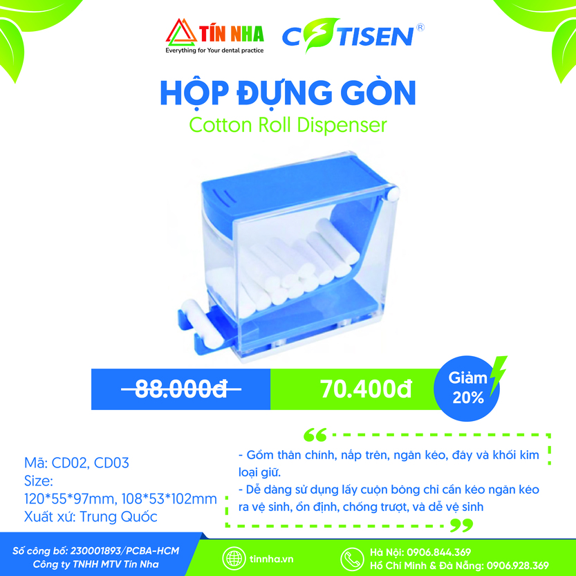 Hộp Đựng Gòn (Cotton Roll Dispenser)