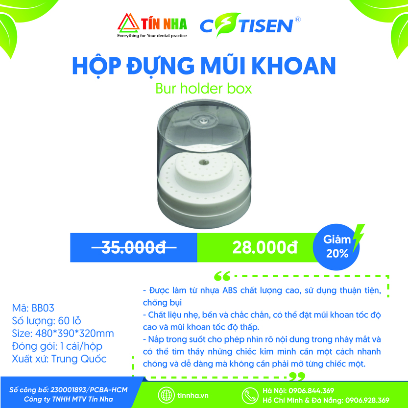 Hộp Đựng Mũi Khoan (Bur Holder Box)