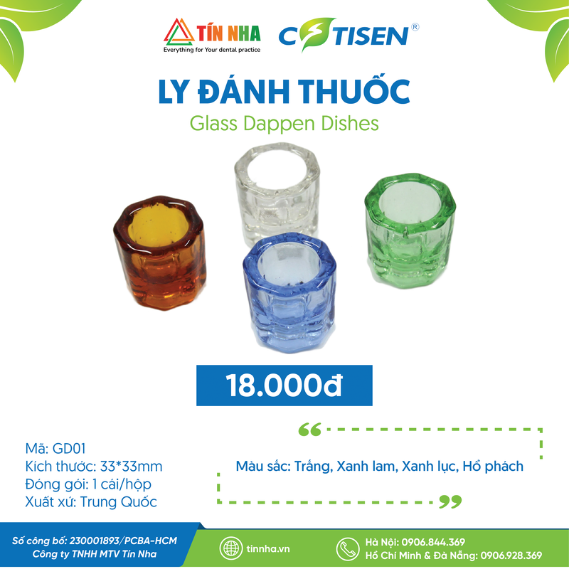 Ly Đánh Thuốc (Glass Dappen Dishes)