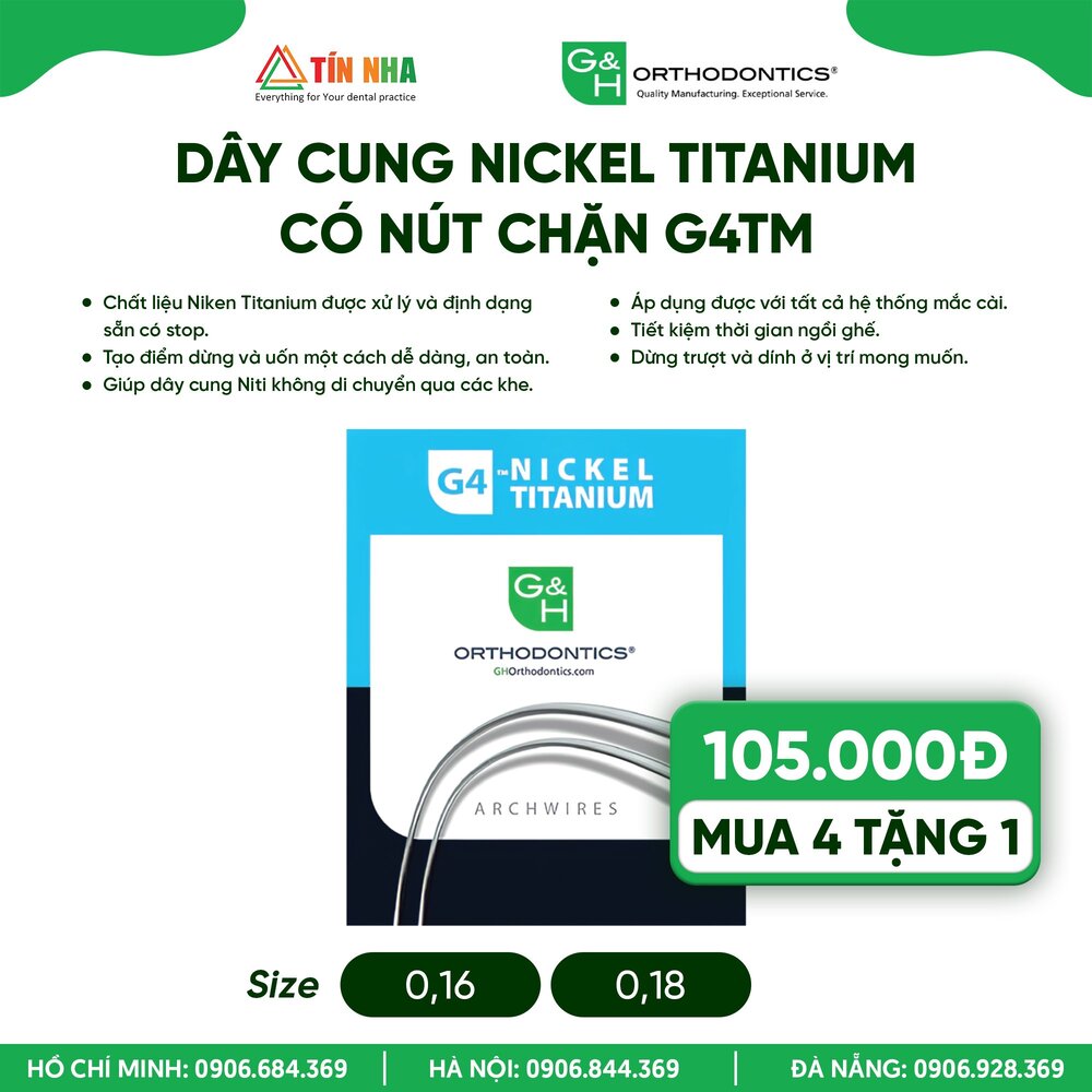 Dây cung Nickel Titanium có nút chặn G4TM