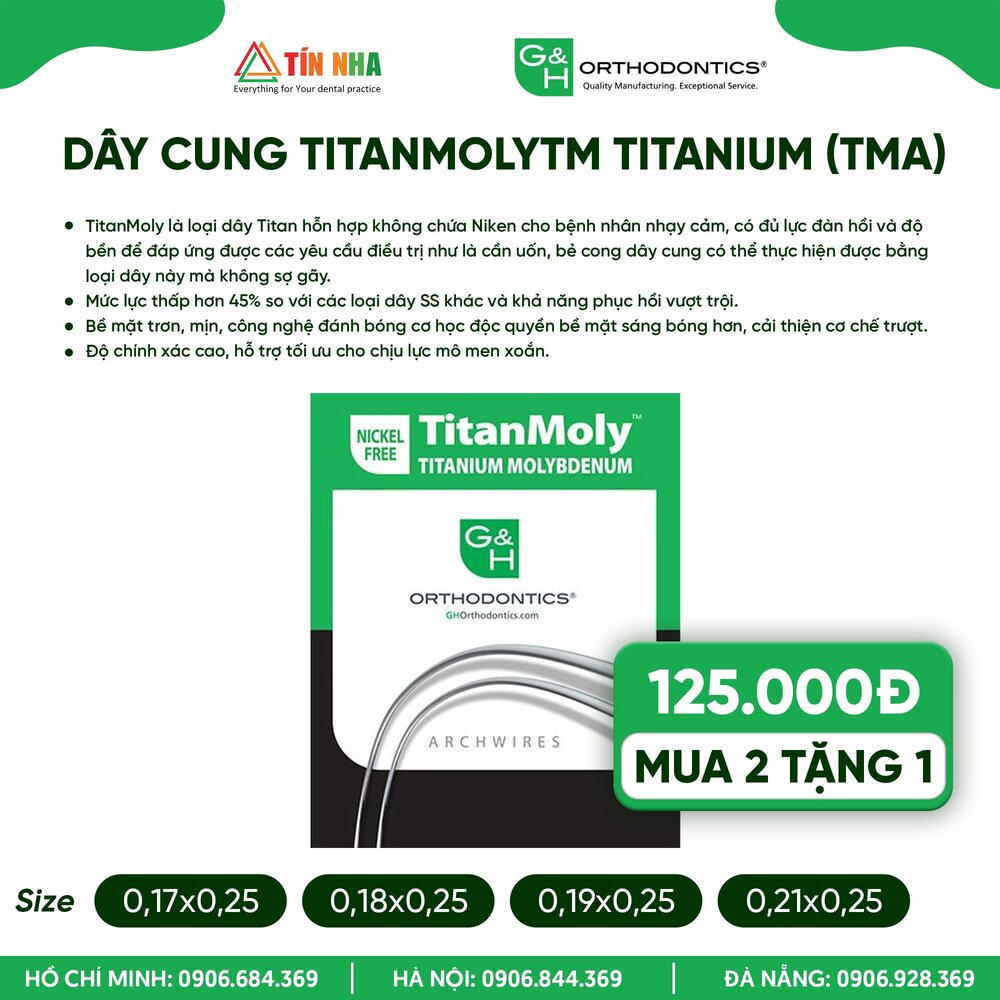 Dây cung TitanMolyTM Titanium (TMA)