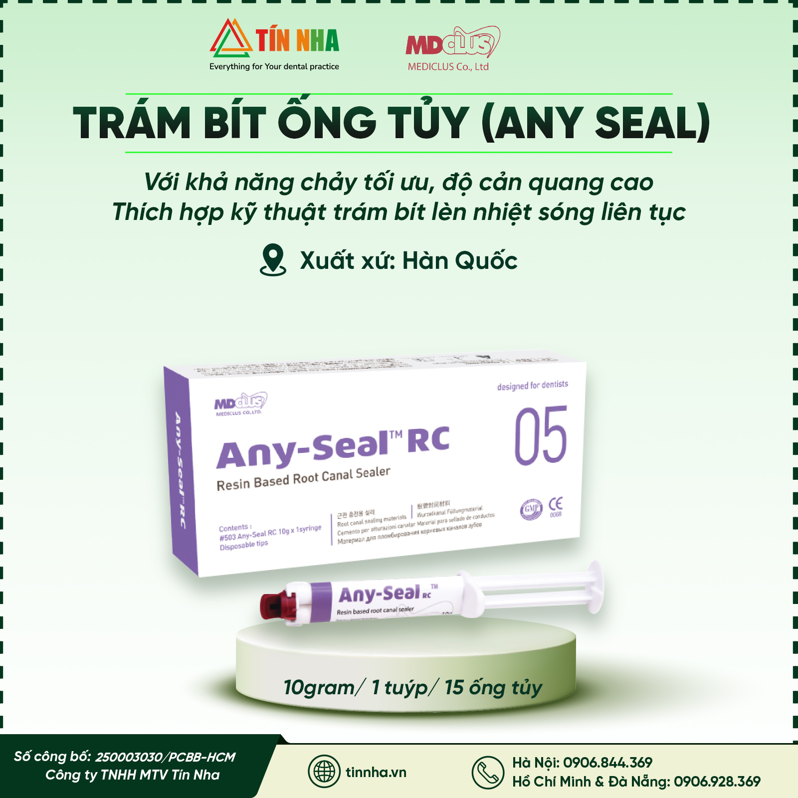 Vật Liệu Trám Bít Ống Tuỷ (Any-Seal)