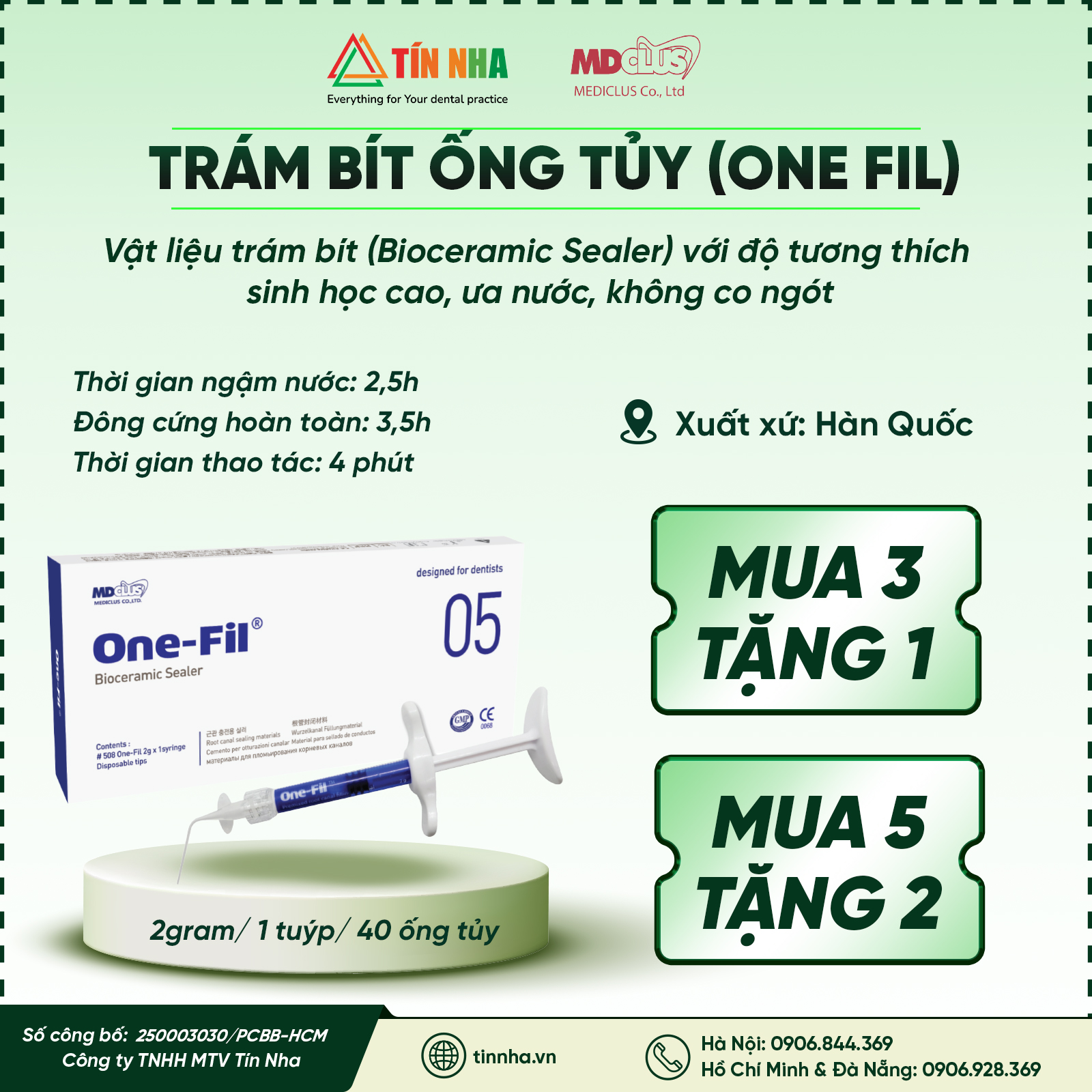 Vật Liệu Trám Bít Sinh Học (One Fil)