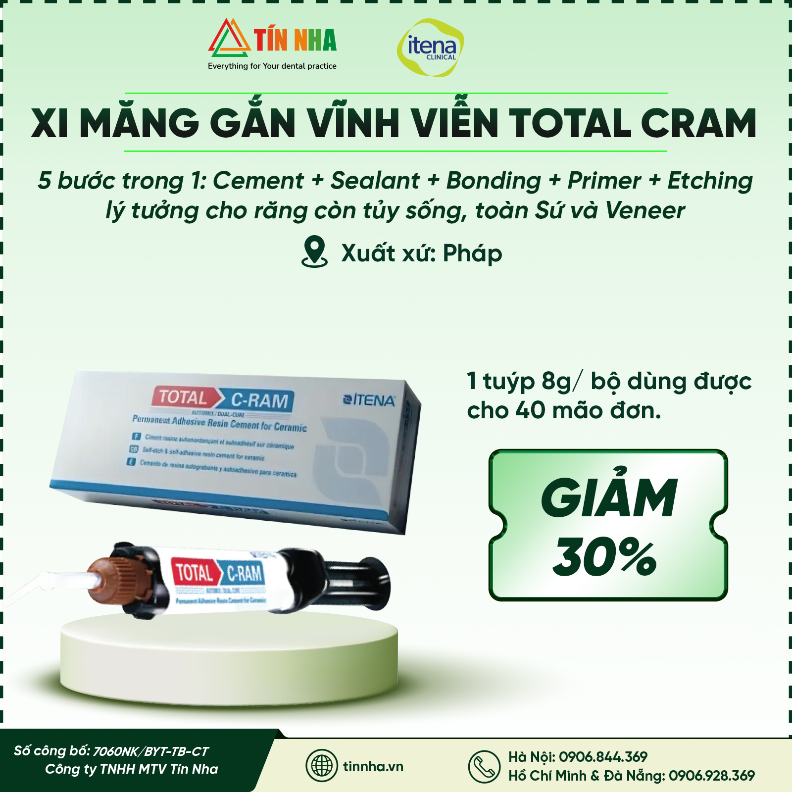 Xi măng gắn vĩnh viễn Total C-Ram