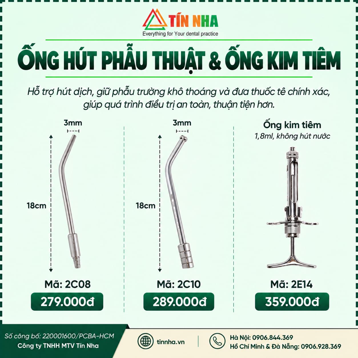 ỐNG HÚT & ỐNG TIÊM